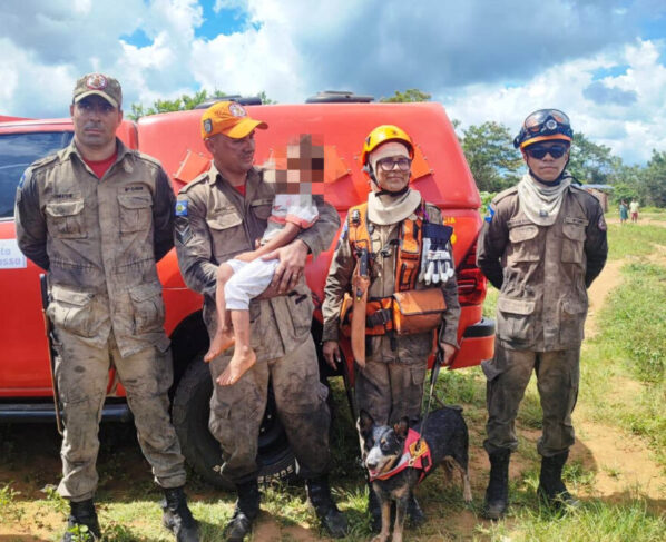 Corpo de Bombeiros localiza menino de 4 anos que estava perdido em mata