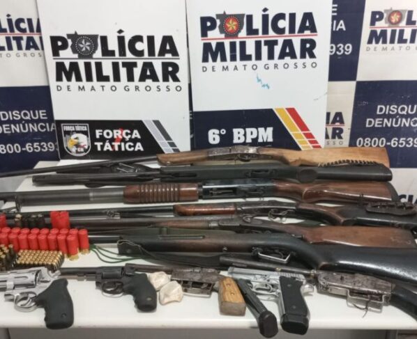 Mais de 13 mil armas de fogo ilegais foram apreendidas em MT entre 2019 e 2024