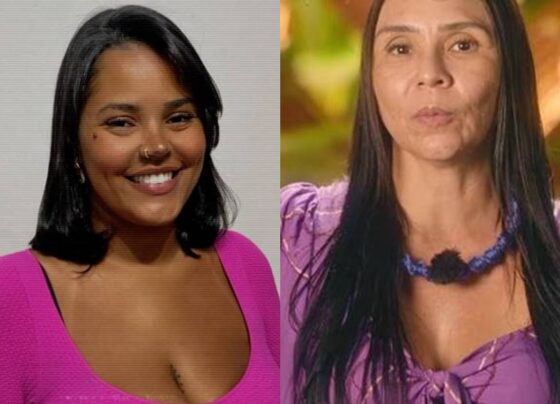 Larissa Pereira e Yoná Sousa, do Ilhados com a Sogra, em montagem colorida - Metrópoles