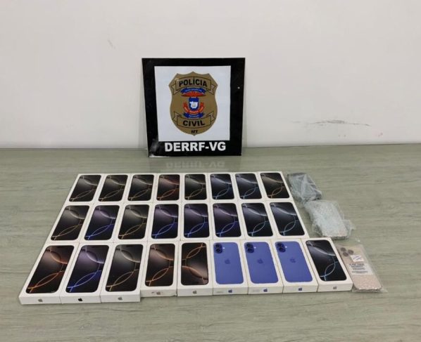 Polícia Civil recupera celulares avaliados em R$ 210 mil furtados de loja em Várzea Grande
