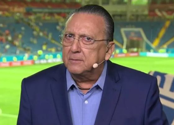 Galvão Bueno em uma de suas narrações na Globo - Metrópoles