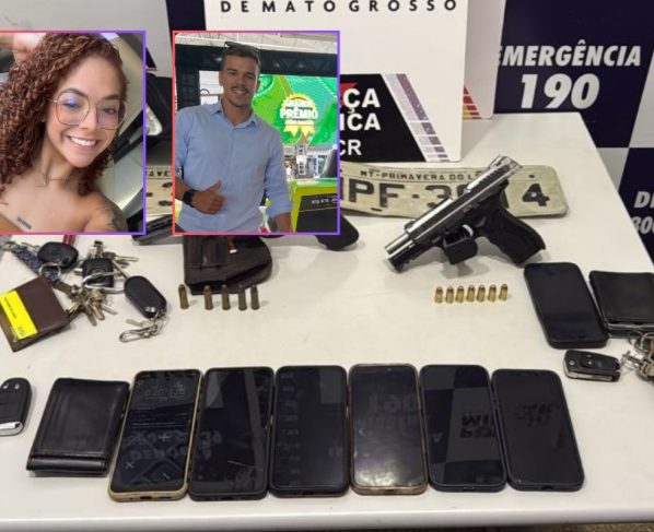 Lara Fabia e o namorado durante viagem ao Rio de Janeiro; ambos são investigados por suposta participação no sequestro de uma família, incluindo um bebê, em Sorriso (MT). (Foto: Reprodução/Instagram)