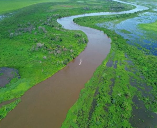 Rio cortando o Pantanal de Mato Grosso do Sul.