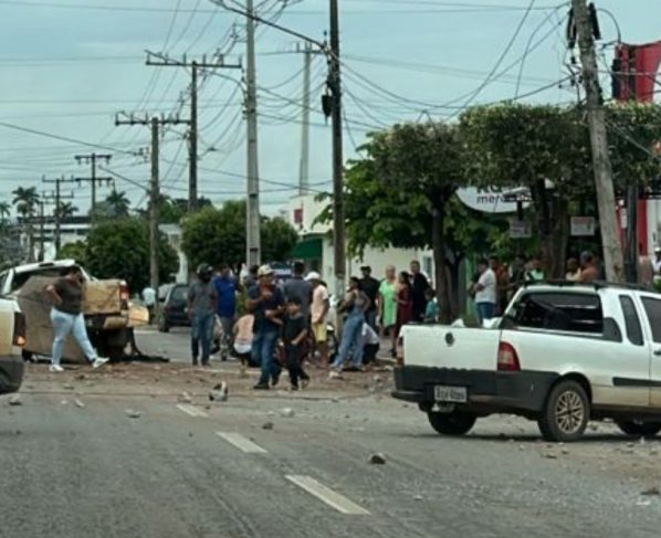 Acidente avenida Noemia Dalmolin Sorriso foto reproducao