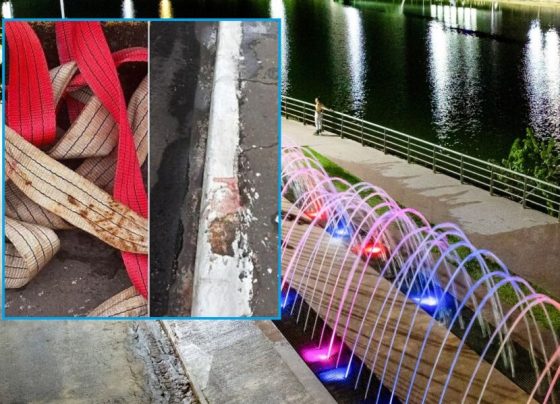 Trabalhador fica ferido após queda no Parque das Águas durante instalação de tendas para aniversário da cidade