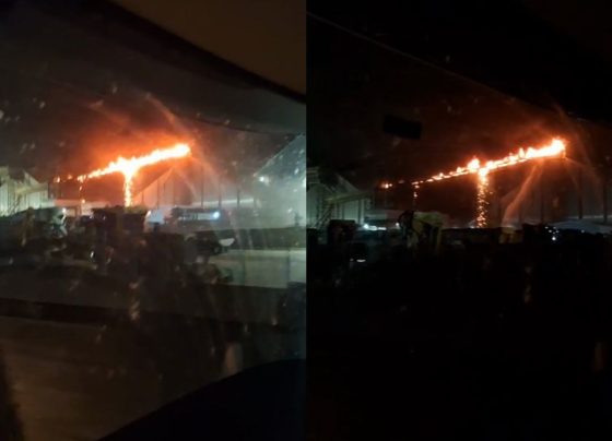 Incêndio atingiu usina de etanol em Sinop. - Foto: Reprodução