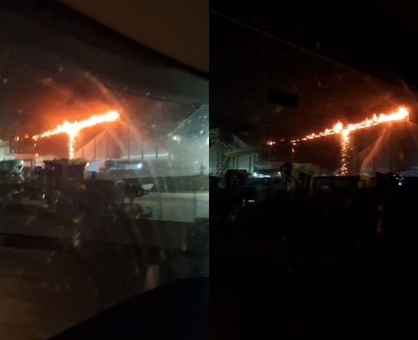 Incêndio atingiu usina de etanol em Sinop. - Foto: Reprodução